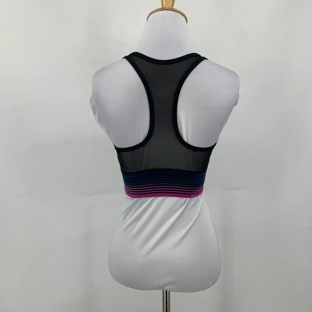 Nike Pro Sports Bra Womens S Small‎ Multi Dri Fit Mesh Panel Racerback Logo Band